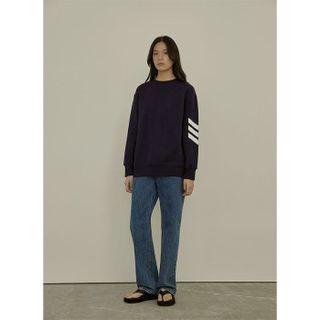 Patterned Fleece-lined Sweatshirt