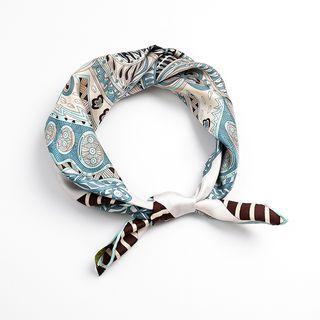 Printed Silk Neck Scarf As Shown In Figure - One Size