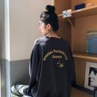 Print 3/4-sleeve Loose-fit T-shirt