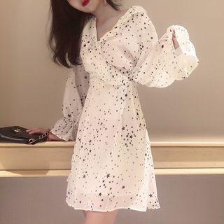 Star Long-sleeve A-line Dress