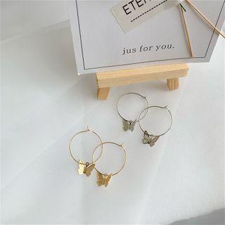 Butterfly Hoop Alloy Dangle Earring