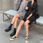 Double-breasted Side-tie Blazer / Plain Shorts