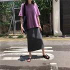 Short-sleeve Letter Print T-shirt/high-waist Dress