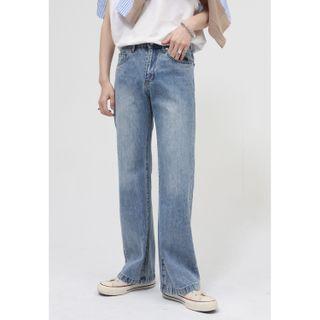 Midi Rise Straight Leg Jeans