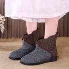 Color Block Wedge Short Boots