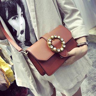 Embellished Buckle Crossbody Bag