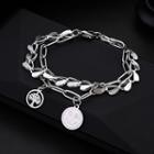 Smiley Charm Layered Chain Bracelet As Shown In Figure - One Size