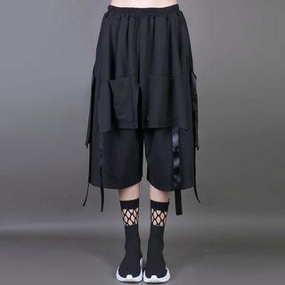Mock Two-piece Cropped Pants