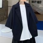 3/4-sleeve Single Breasted Blazer