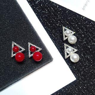 Rhinestone Triangle Beaded Earrings