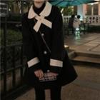 Two Tone Woolen Button-up Coat