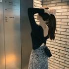 Plunge-neck Criss-cross Knit Top