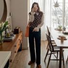 Wide-collar Brushed Fleece Top