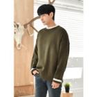 Letter-patch Contrast-trim Sweater