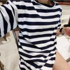 Striped 3/4-sleeve T-shirt Stripe - One Size