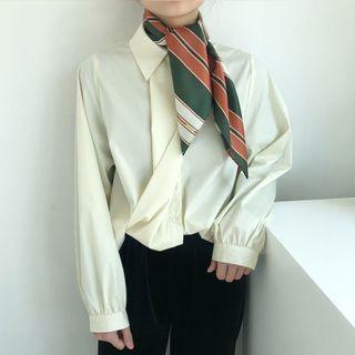 Striped Silk Scarf P204a - Green - One Size