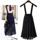 Chiffon Maxi Suspender Skirt