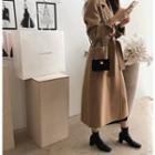 Open-front Wool Coat With Sash One Size