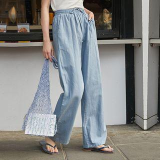 Wide Leg Pants Blue - One Size