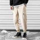 Cropped Contrast-trim Cargo Pants