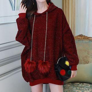 Furry Ball Hoodie Mini Dress