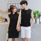 Couple Matching Grommet Sleeveless T-shirt / T-shirt Dress
