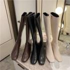 Chunky Heel Square-toe Tall Boots (various Designs)