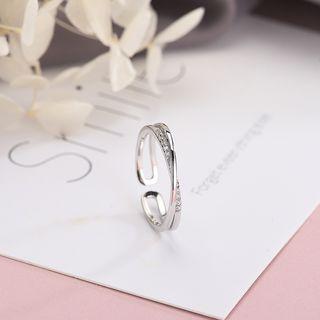 925 Sterling Silver Layered Open Ring Rs441 - One Size