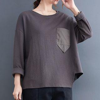 Color Block Applique Asymmetrical Top
