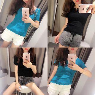 Cross Strap Front Short Sleeve T-shirt