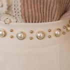 Faux-pearl Beaded Mini A-line Skirt