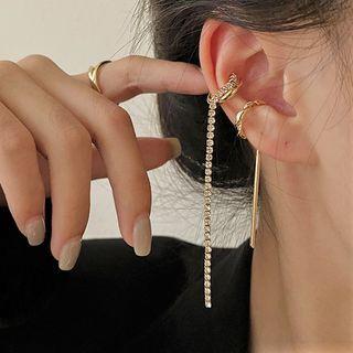 Rhinestone / Chained Alloy Cuff Earring (various Designs)