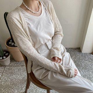V-neck Sheer Loose-fit Cardigan