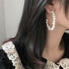 Faux Pearl Hoop Earring 1 Pair - Faux Pearl - Grayish White - One Size
