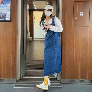 Denim Back Strap Long Dress
