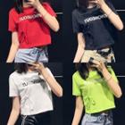 Tie-accent Printed Crop T-shirt