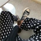Dotted Loose-fit Pants As Figure - One Size