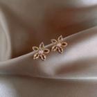 Rhinestone Flower Stud Earring 6.3cm X 4.8cm - One Size