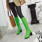 Patent Block-heel Knee-high Boots