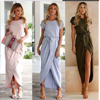 Short-sleeve Maxi Sun Dress