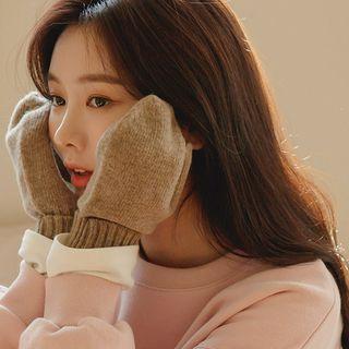 Basic Wool Blend Knit Gloves