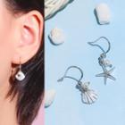 Non-matching Faux Pearl Drop Earring 1 Pair - Earring - Faux Pearl - Faux Pearl & Starfish - One Size