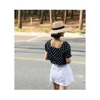 Tie-waist Frey-hem Skirt