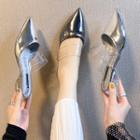 Patent Pointy-toe Mules