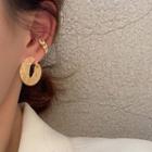 Textured Ear Stud 1 Pair - Gold - One Size