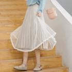 High-waist A-line Midi Accordion Pleat Skirt Almond - One Size