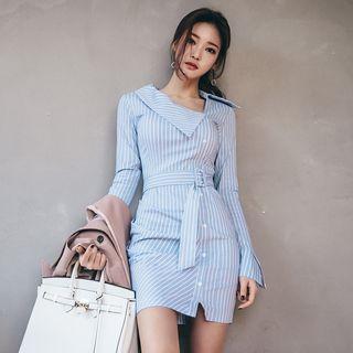 Striped Long Sleeve Pencil Dress