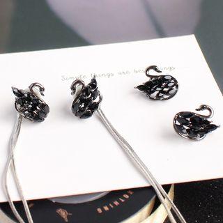 Swan Ear Stud / Clip-on Earring