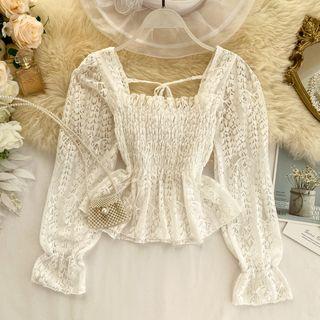 Square Neck Lace Top