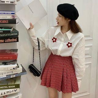 Floral Shirt / Floral Print A-line Skirt